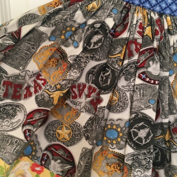 K. Pea Texas Dress Size 24 months Gray Blue Yellow - Picture 3 of 4